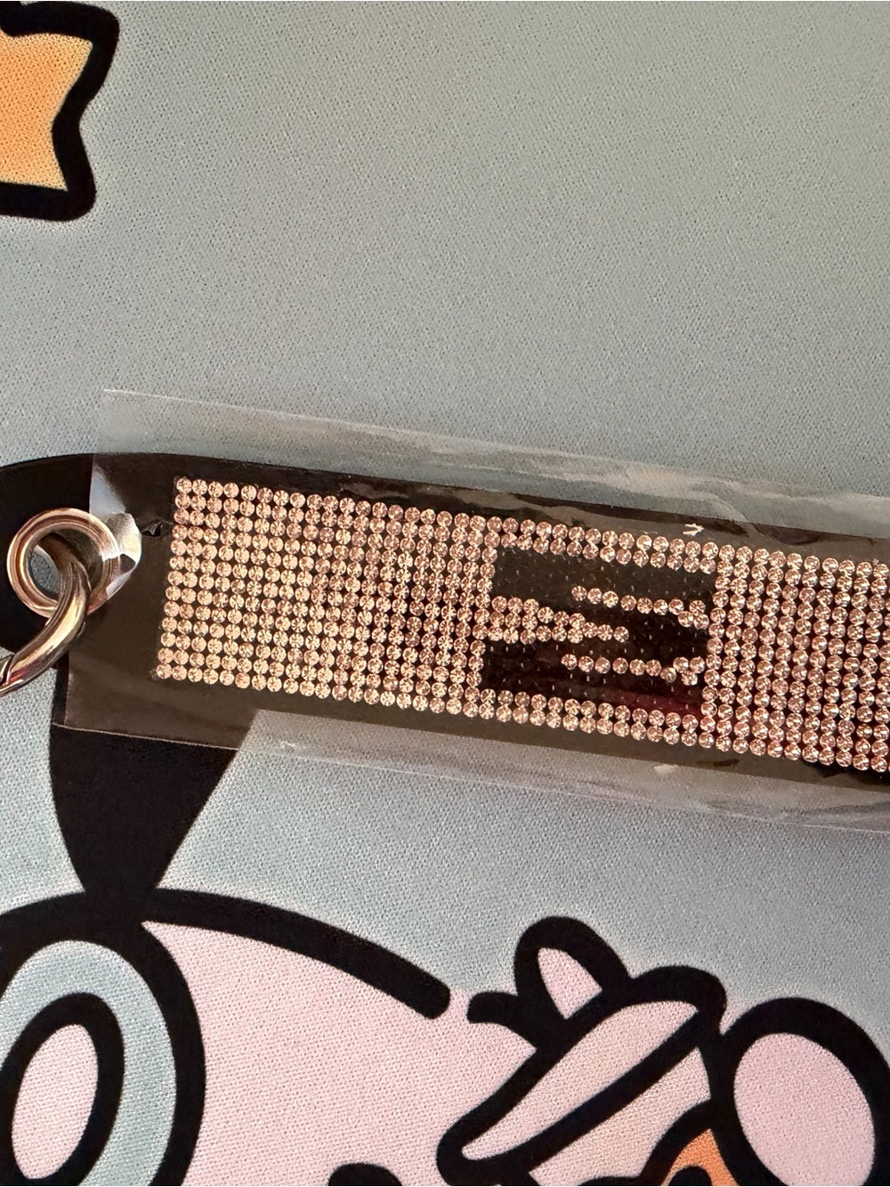Rhinestone Keychain Wristlet - Rose Gold Bling